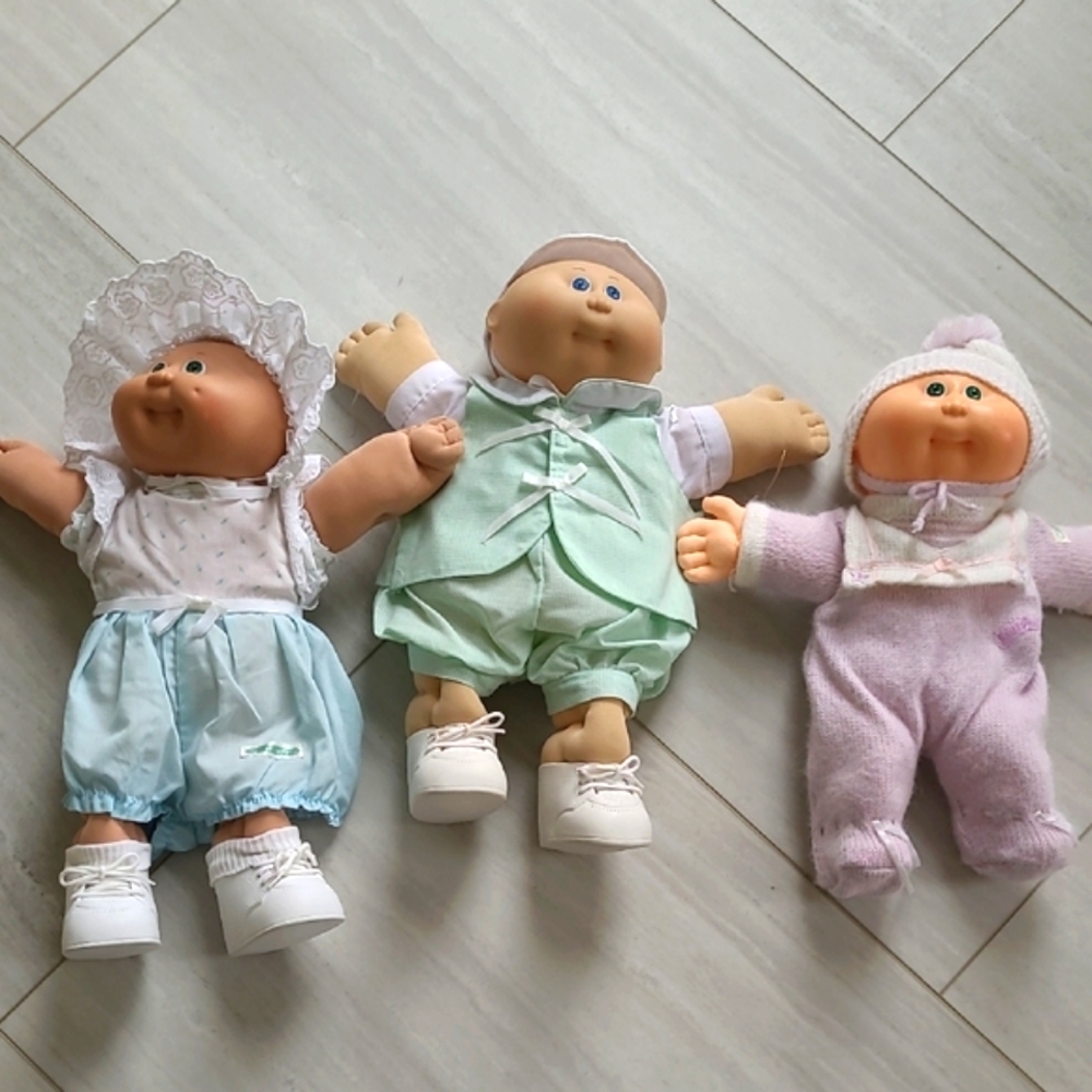 Adorable Kids Dolls Set - Blue, Green, and Purple